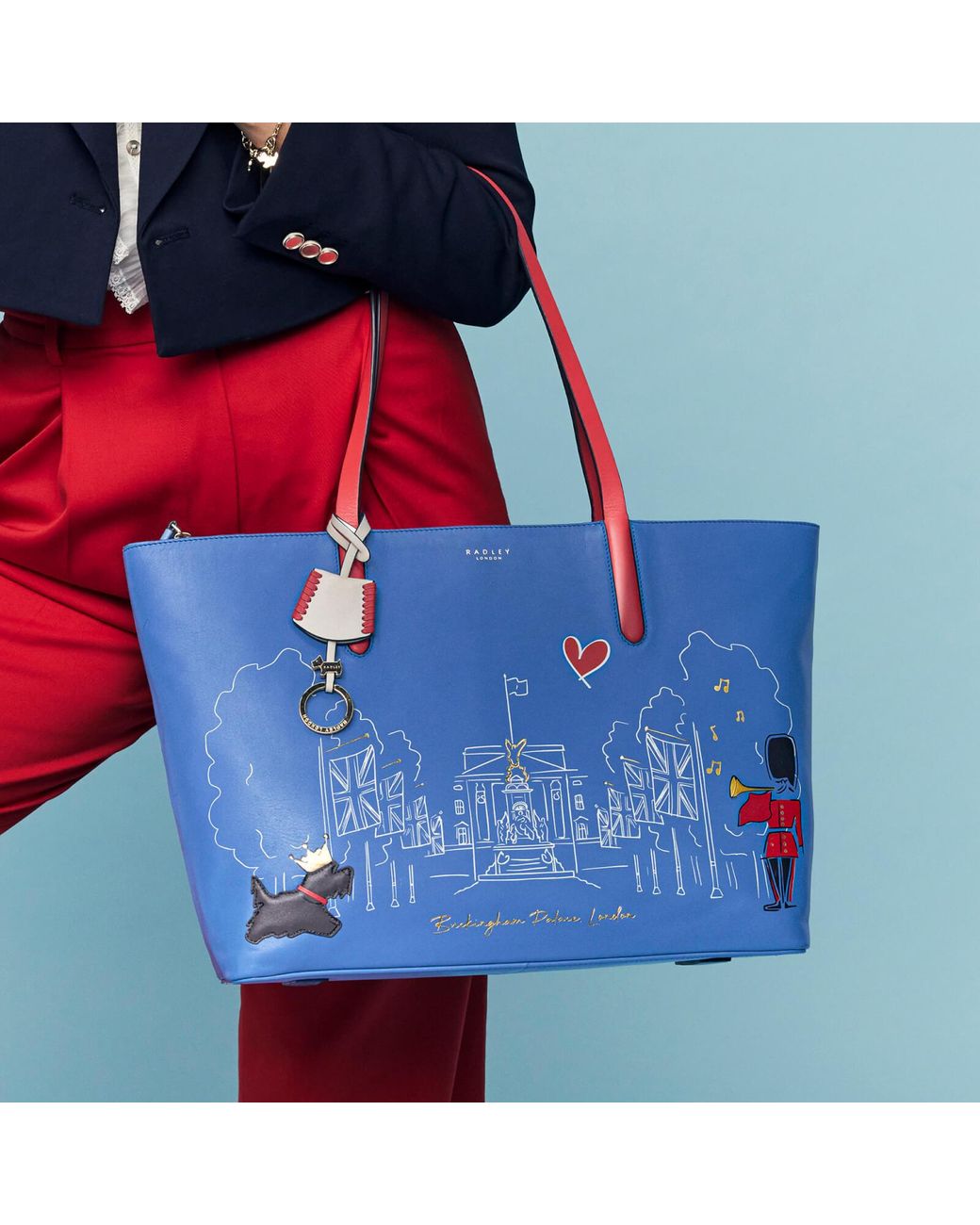 Radley The Coronation Large Leather Tote Bag in Blue