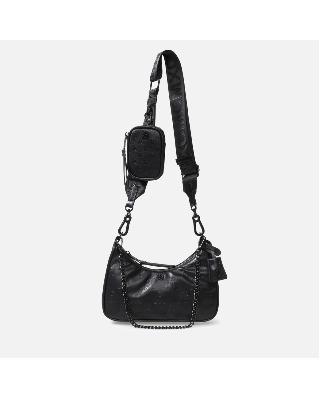 VITAL Saffiano Bag Black Structured Hobo Bag