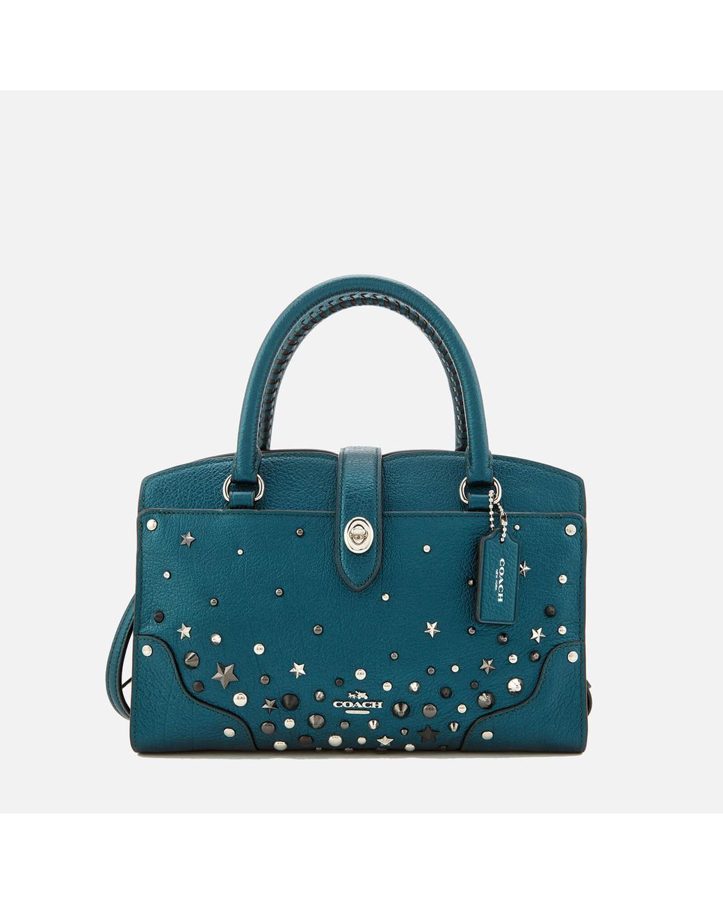 COACH Mercer Satchel 24 With Star Rivets in Blue Lyst Canada