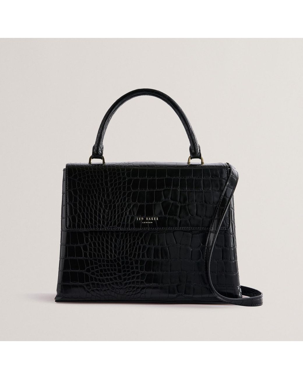 Ted Baker Aynissa Croc effect Top Handle Large Bag in Black Lyst UK