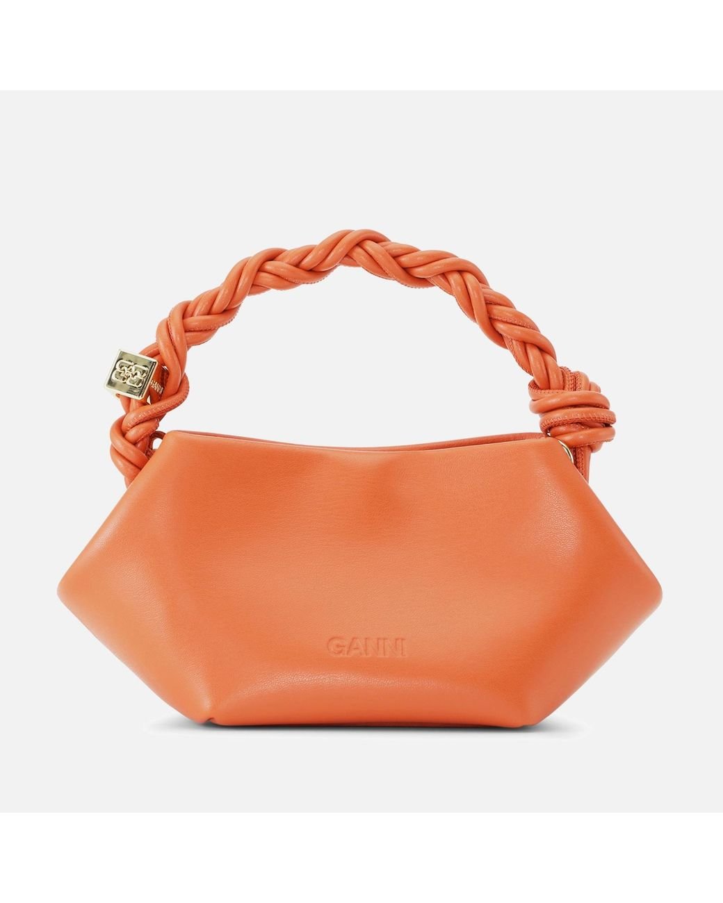 Ganni Mini Bou Leather-blend Bag in Orange | Lyst