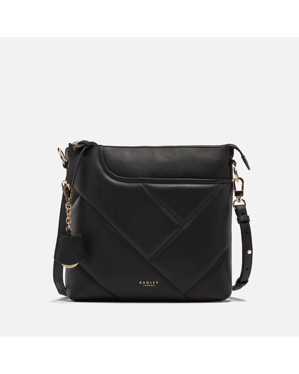 Radley Pockets 2.0 Quilt Medium Ziptop Leather Cross Body Bag in Black