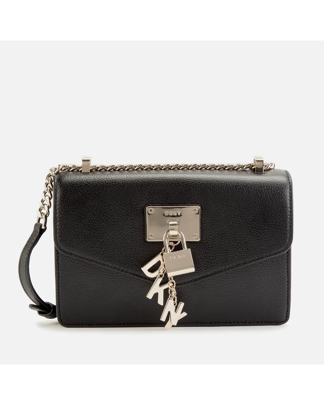 DKNY Elissa Small Leather Shoulder Bag in Black Lyst
