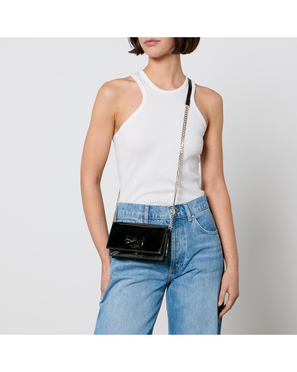Ted Baker Baetiy Faux Patent Leather Crossbody Bag in Black Lyst UK