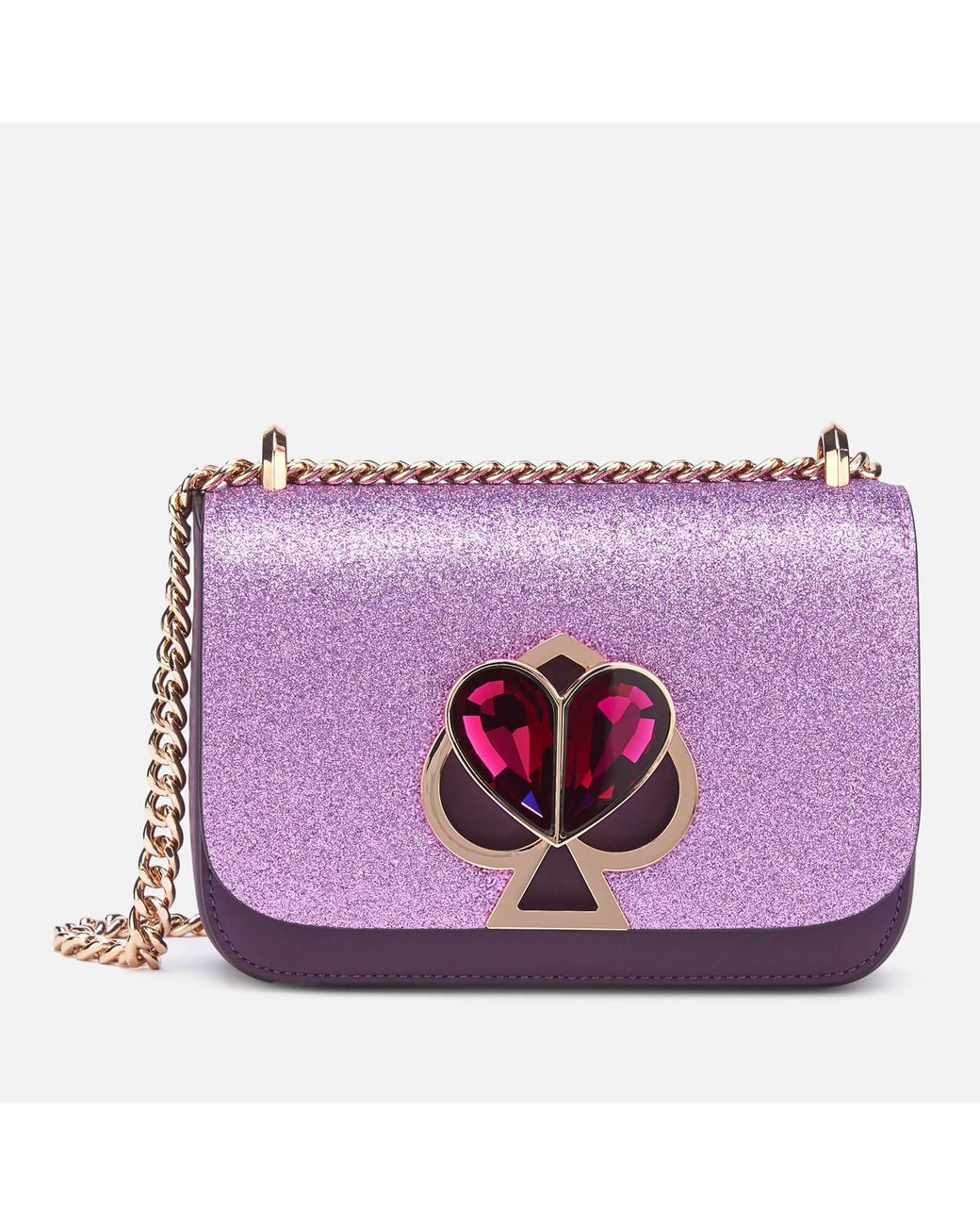 Kate Spade Nicola Glitter Twistlock Bag in Purple Lyst