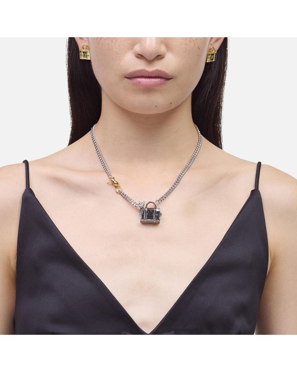 ネックレス・ペンダント Marc Jacobs Cats Out Of The Bag Necklace - l - Silver Marc Jacobs Cats Out Of The Bag Charm Necklace in Silver