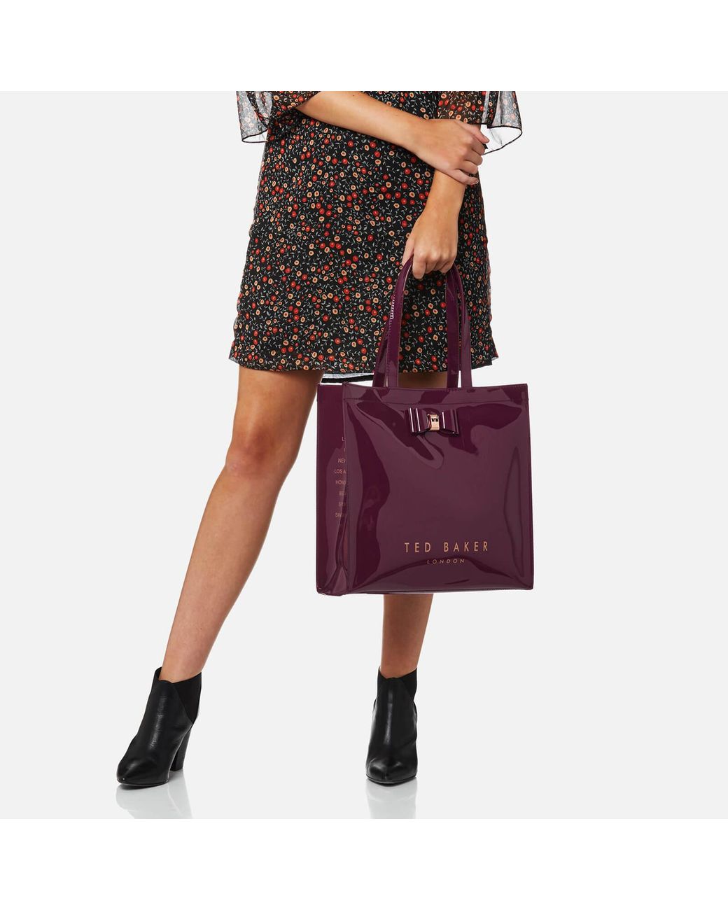 Ted Baker Bethcon Bow Detail Large Icon Bag in Purple | Lyst