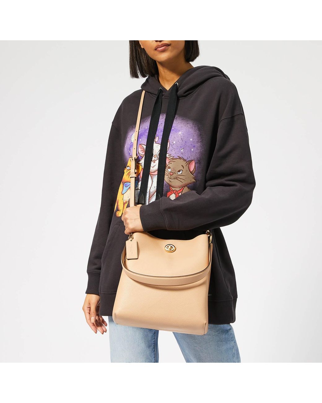 coach polished pebble leather charlie bucket 21