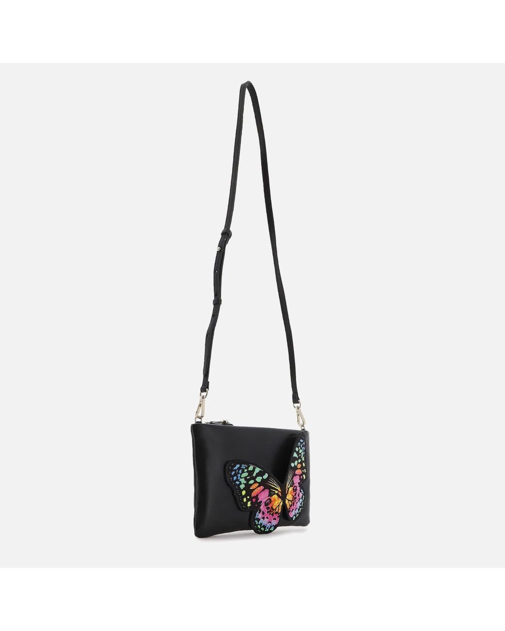 Sophia Webster Flossy Butterfly Leather Clutch Bag in Black Lyst UK