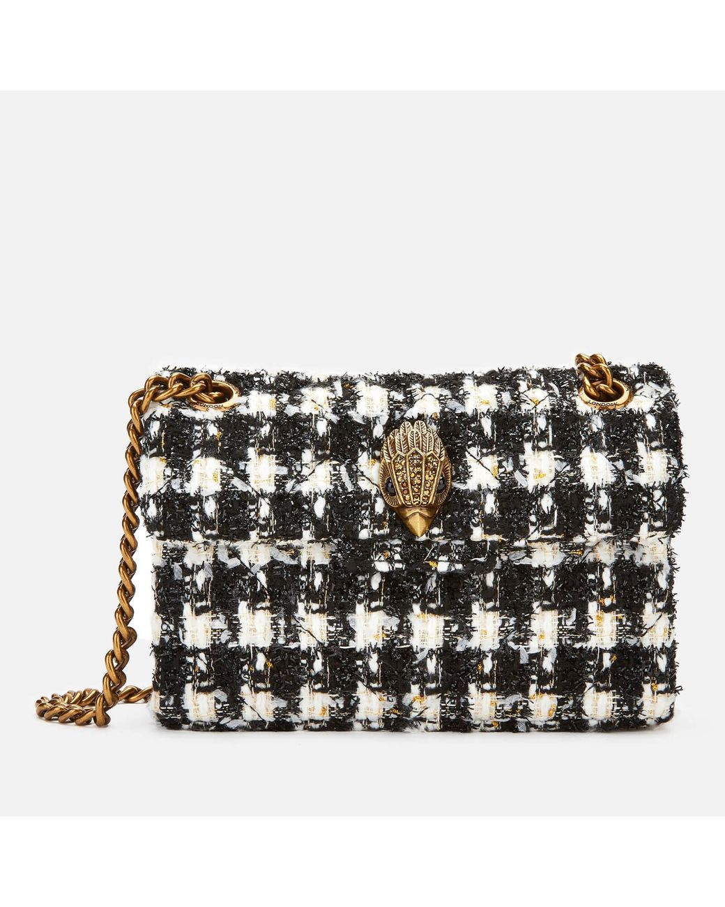 Kurt Geiger Tweed Mini Kensington X Bag in Black Lyst