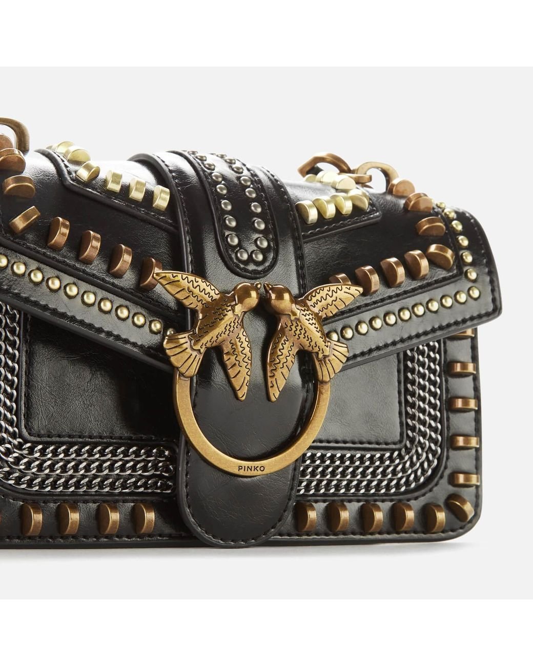Pinko Mini Love Mix Studs Bag in Black Lyst Canada
