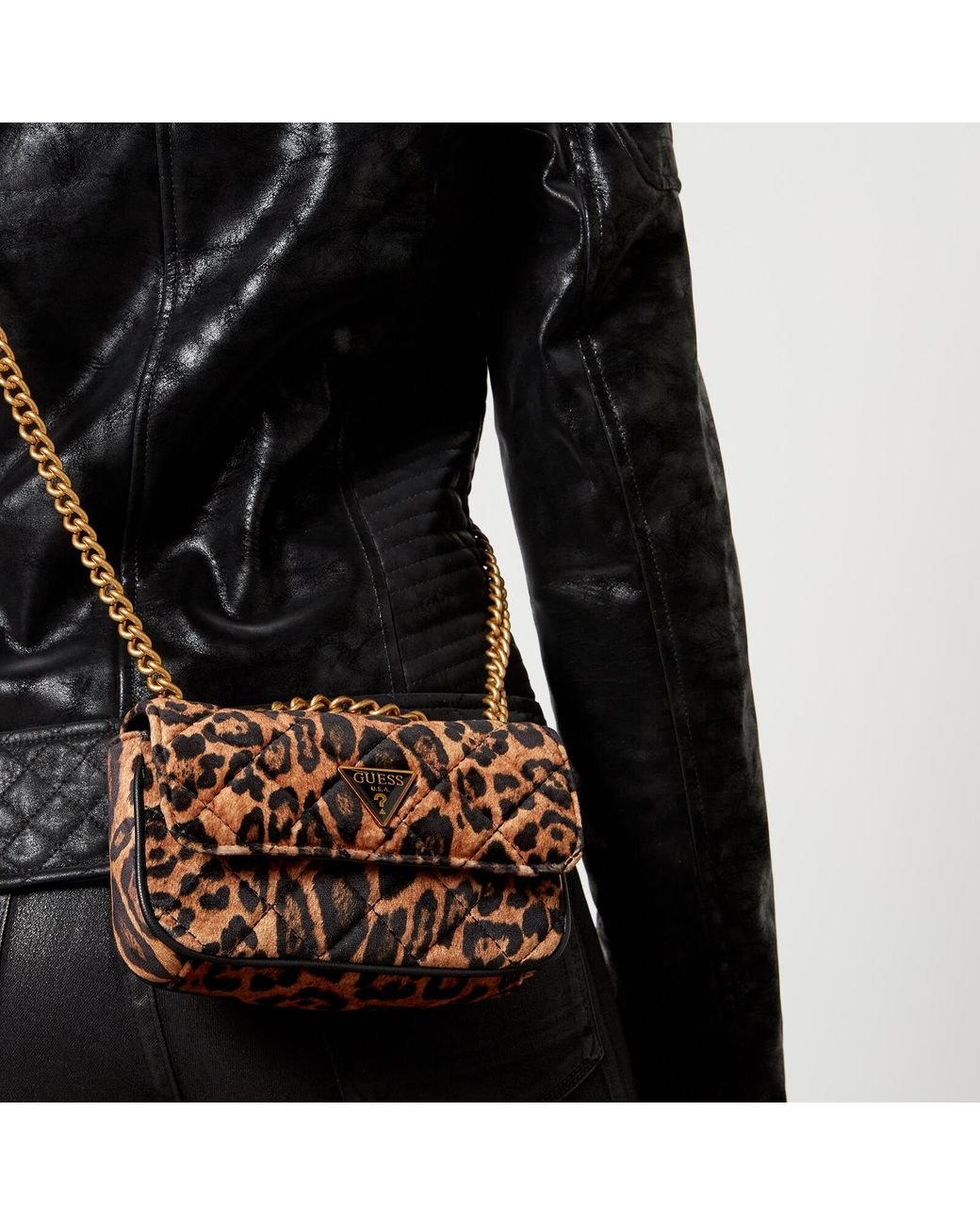 Cute little Y2K guess cheetah print purse 8in W X... - Depop
