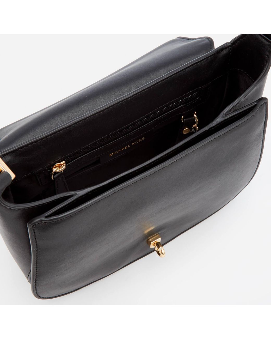 Michael kors best sale black saddle bag