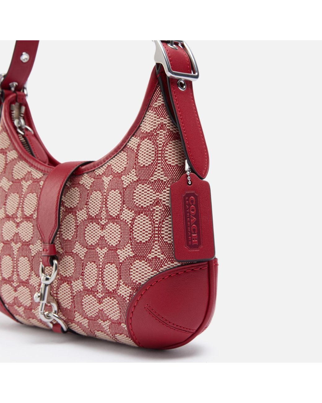 極美品　Coach Hobo Signature Bag Red Signature Hobo Red Coach Bag – MIHOLANY