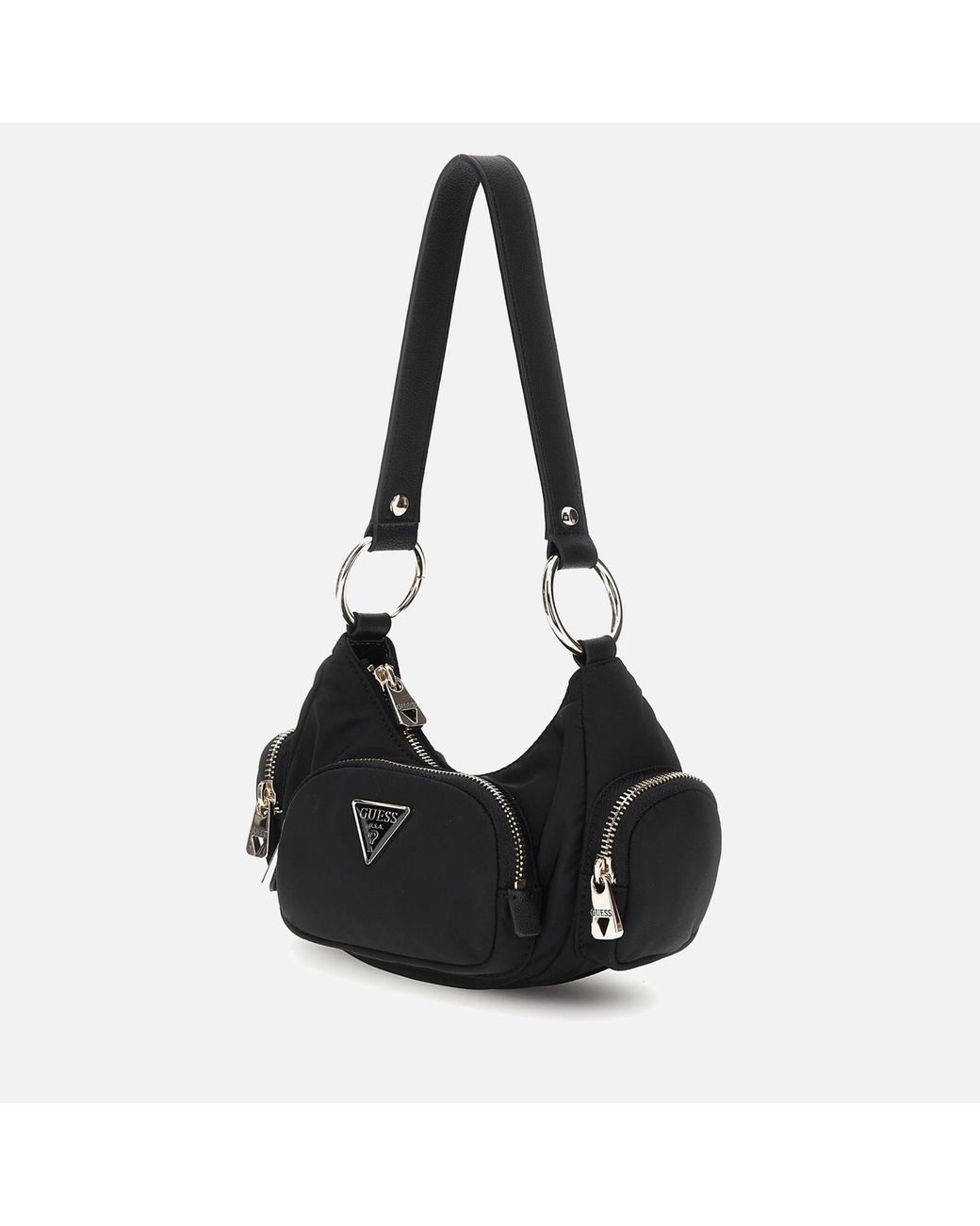 ショルダーバッグ・ポシェット Guess GEMMA GEMMA Chain Mini Shoulder Bag HP1A3A51 GUESS Eco Gemma Mini Top Zip Shoulder Bag, Black: Handbags