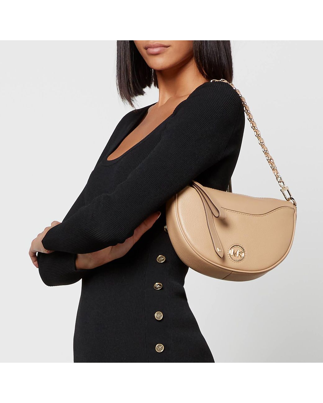 MICHAEL Michael Kors Dover Small Half Moon Shoulder Bag in Natural Lyst