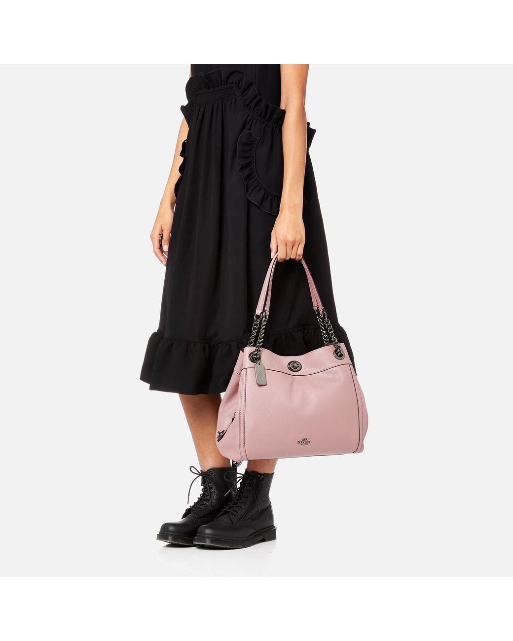 Coach turnlock edie tote bag discount