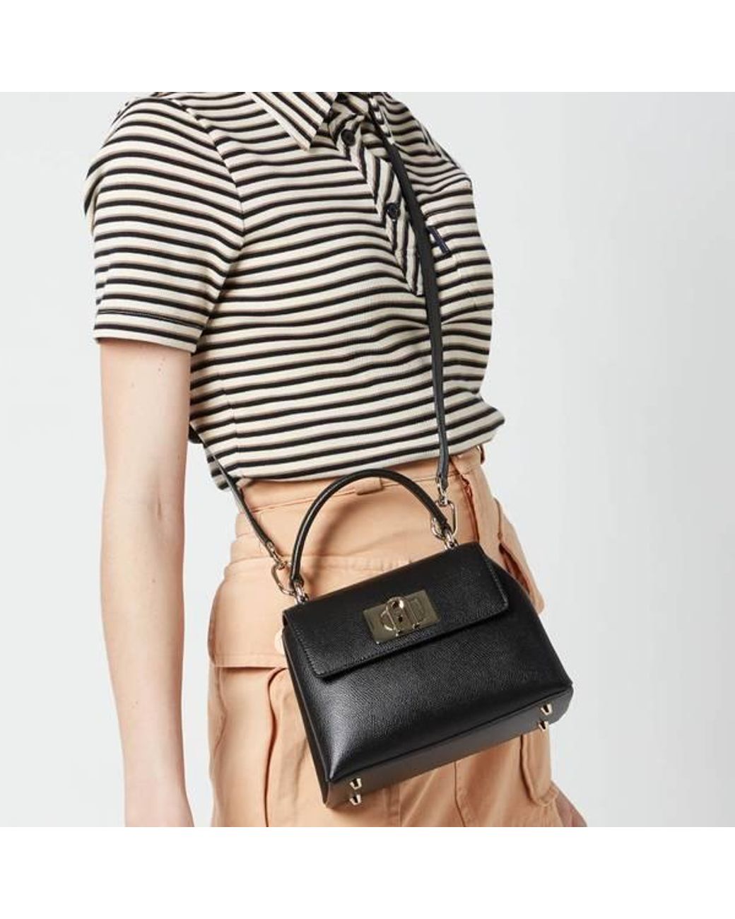 Furla 1927 Mini Top Handle in Black | Lyst Canada