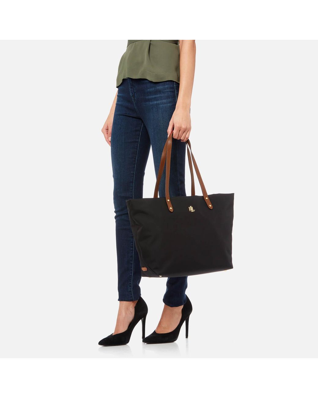 Lauren by Ralph Lauren Bainbridge Tote Bag in Black | Lyst