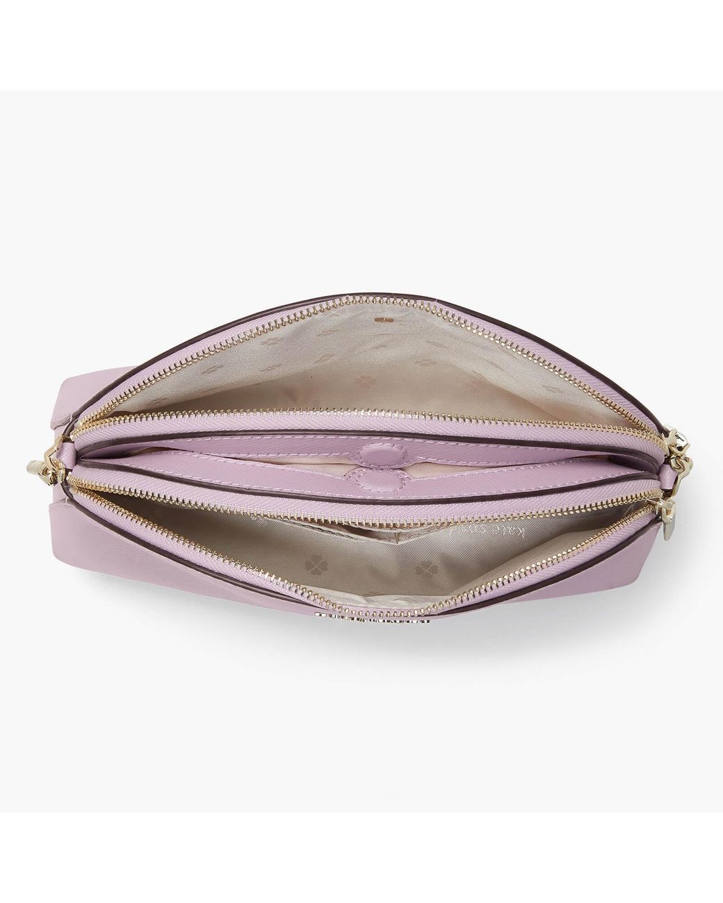 Kate Spade Spencer Double Zip Dome Crossbody Serene Pink Saffiano Leather