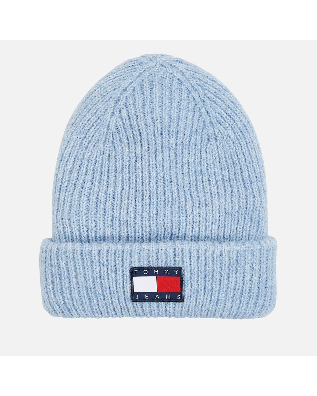 Tommy Hilfiger Soft Ready Logo Knitted Beanie in Blue | Lyst