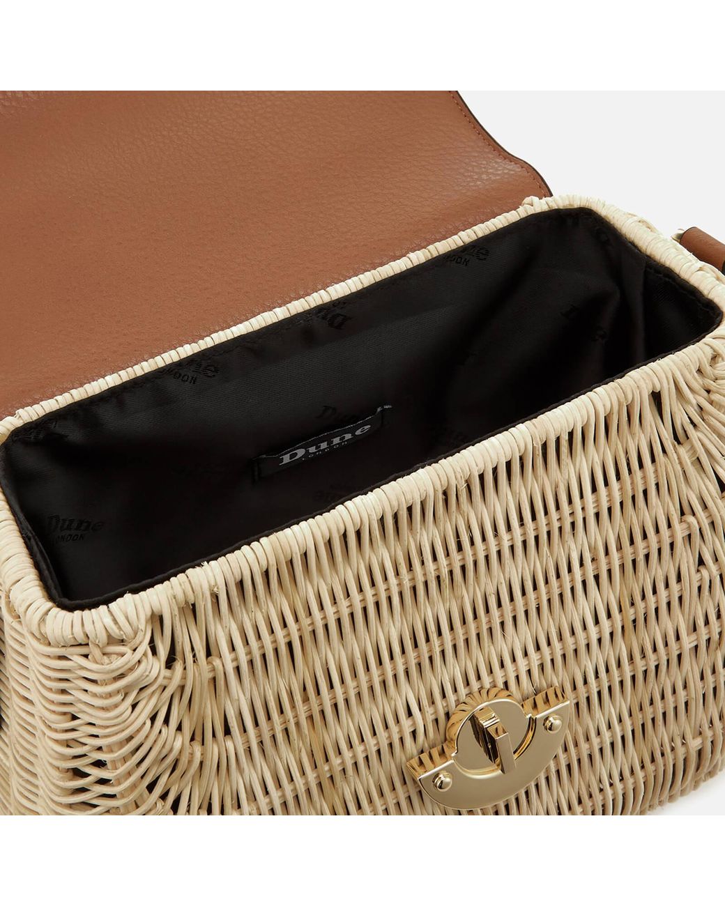 Dune Wicker Bag With Leather Flap in Brown Lyst
