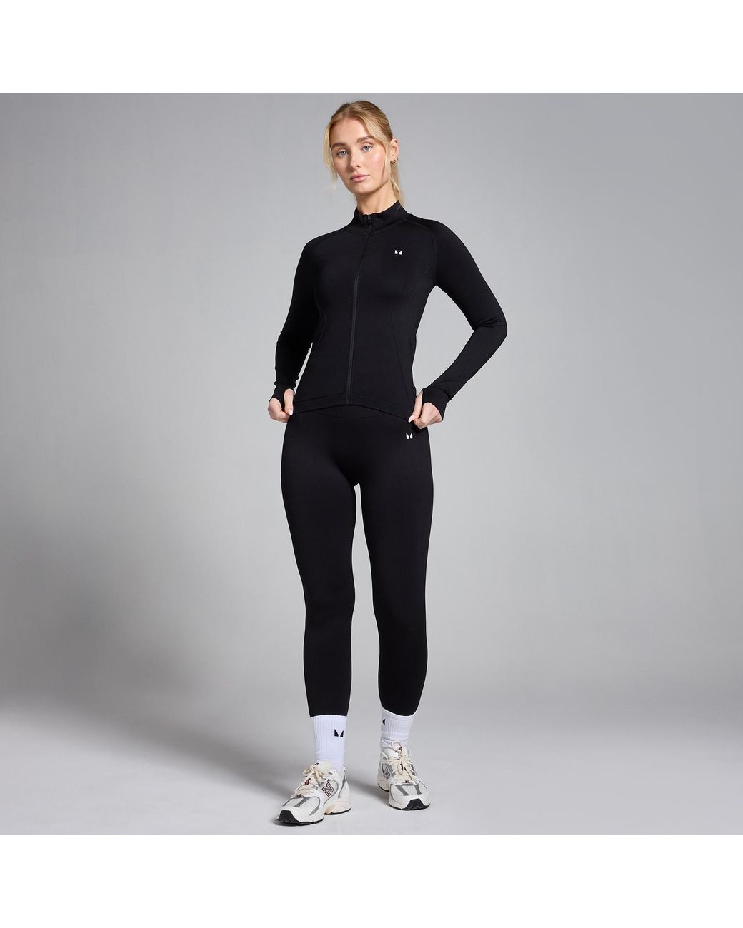 Mp Black Shape Seamless Zip Through Jacket
