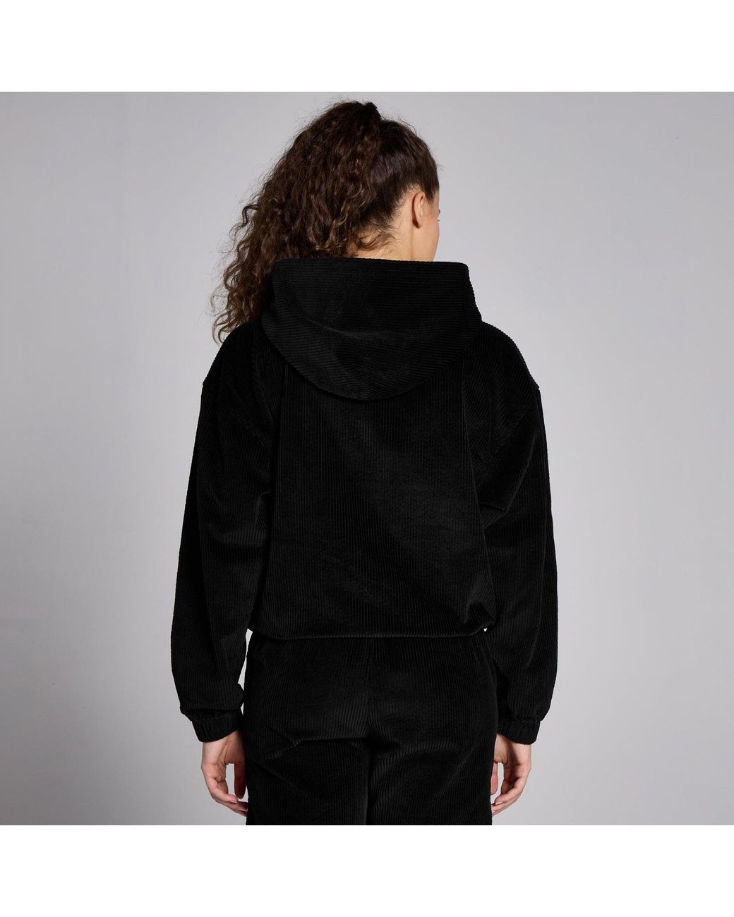 Mp Black Corduroy 1/4 Zip Hoodie