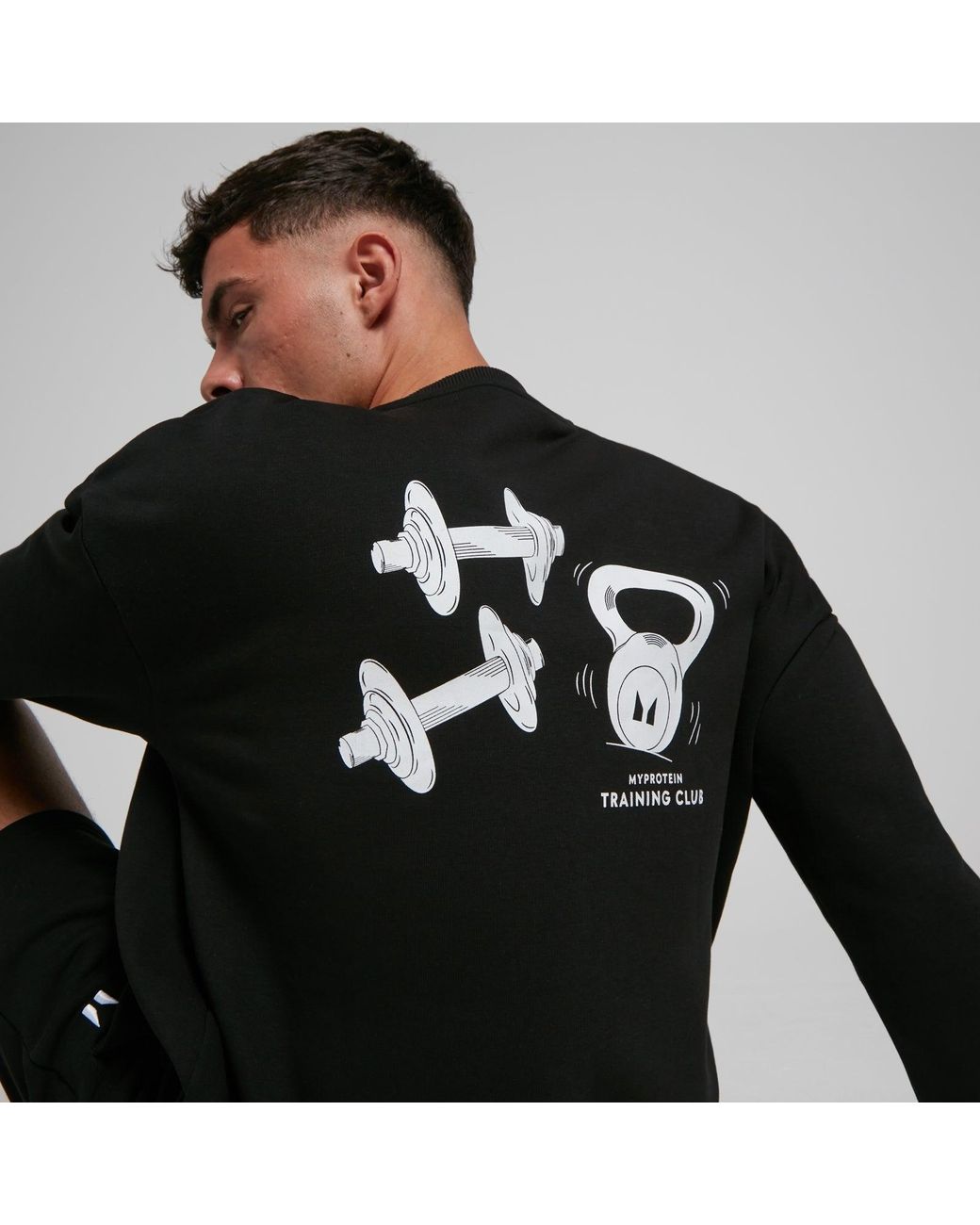 Mp Black Teo Graphic Crew Neck Sweatshirt for men
