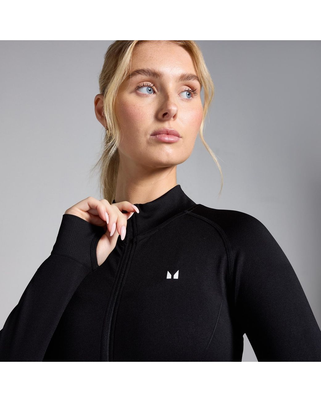 Mp Black Shape Seamless Zip Through Jacket