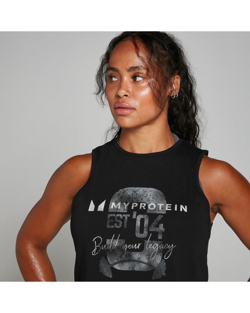 Mp Origin Graphic Crop Vest Washed Black
