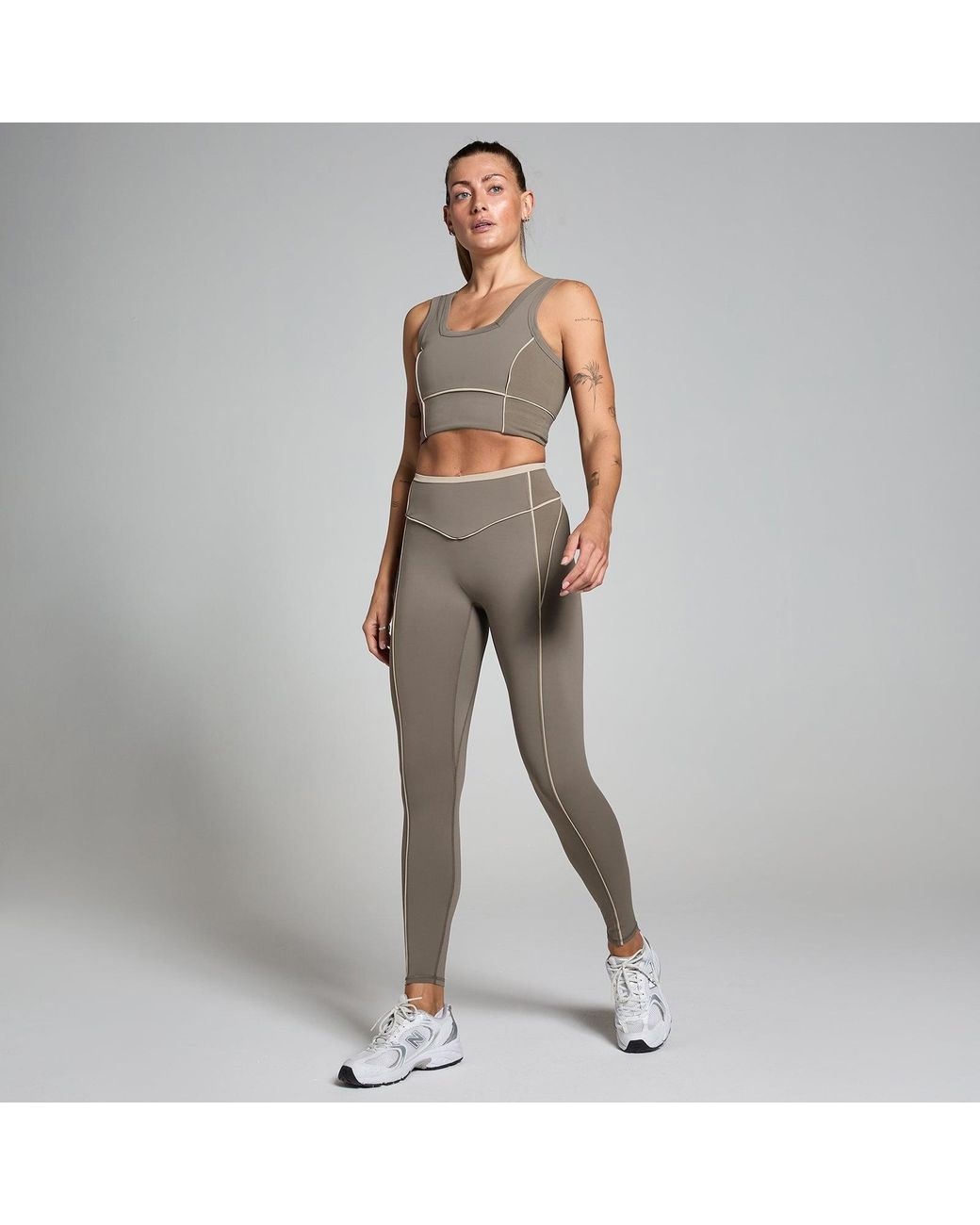 Mp Gray Teo Contrast Texture Leggings