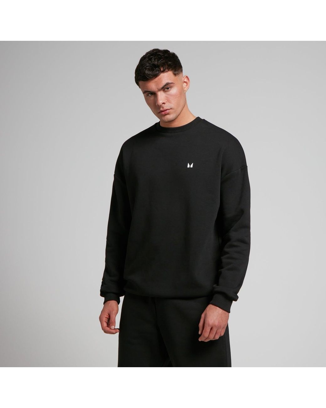 Mp Black Teo Graphic Crew Neck Sweatshirt for men