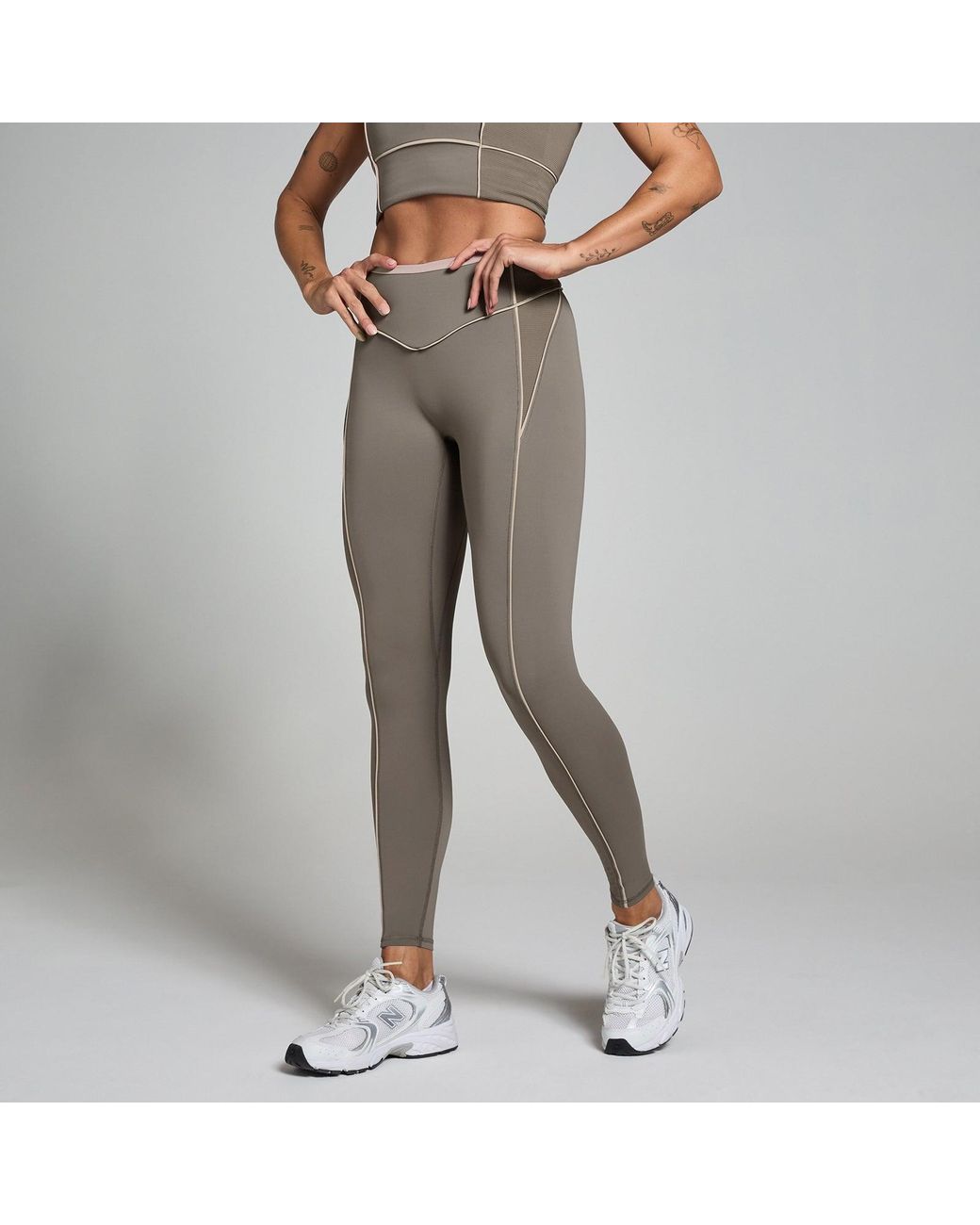 Mp Gray Teo Contrast Texture Leggings