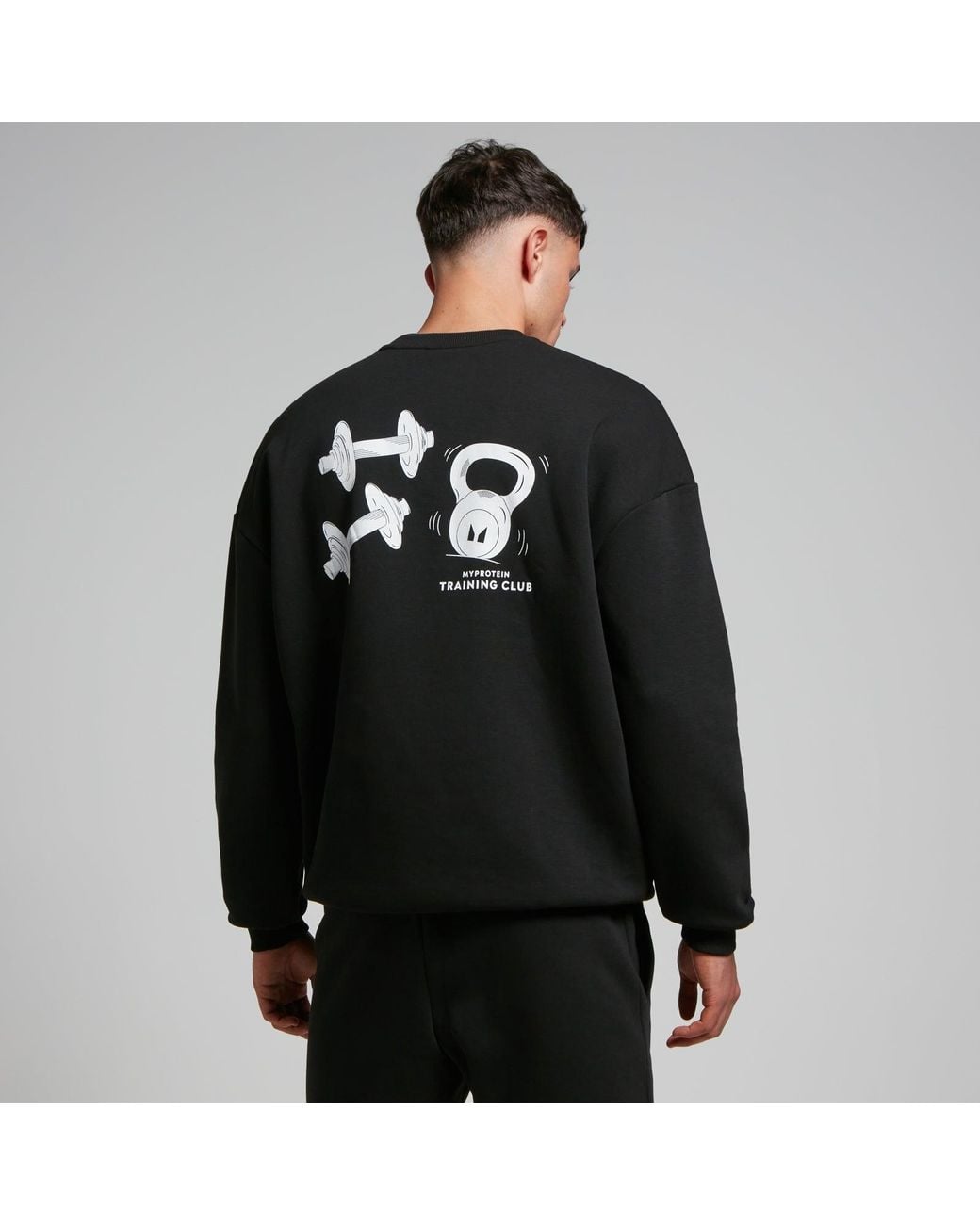 Mp Black Teo Graphic Crew Neck Sweatshirt for men