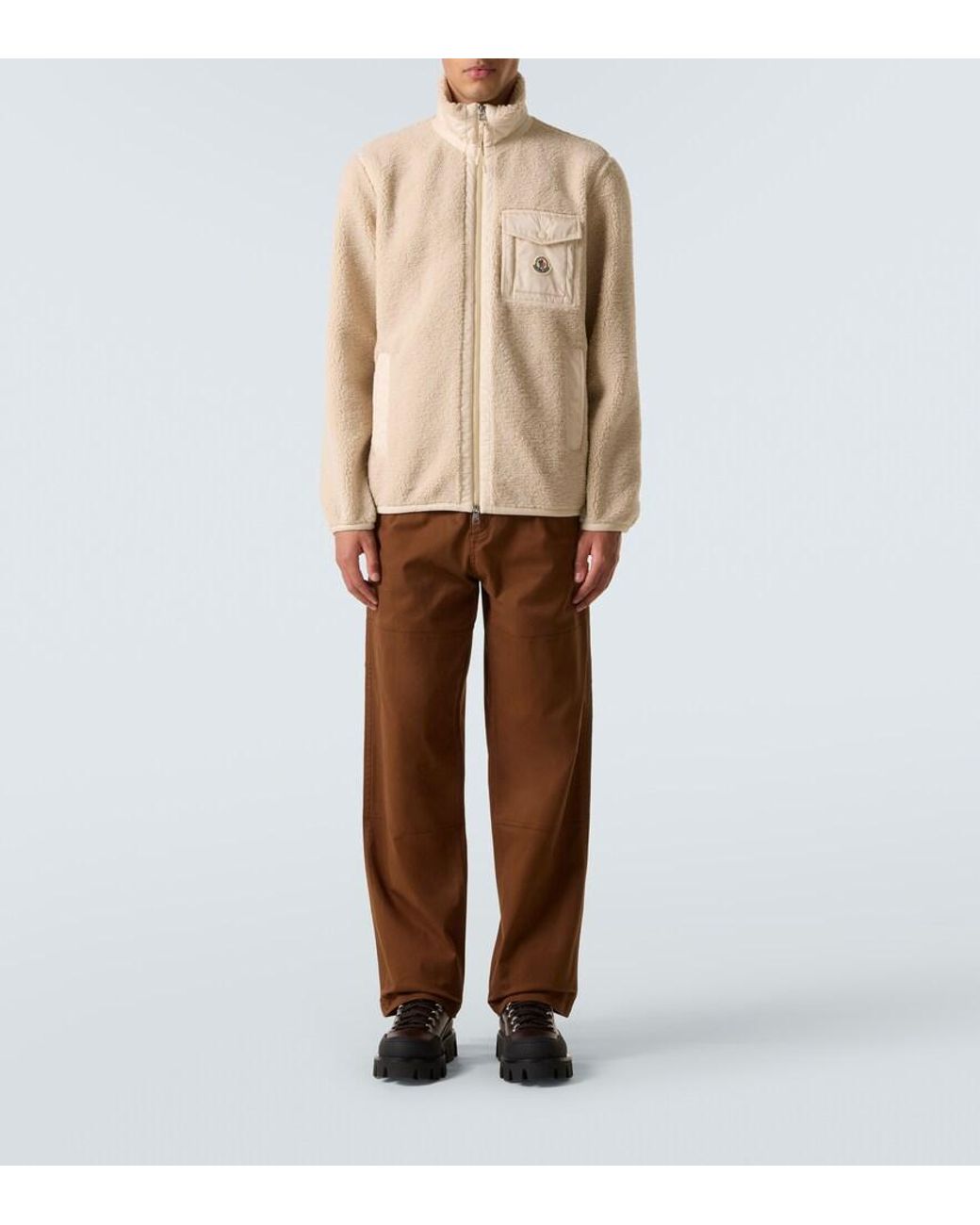 Moncler Natural Fleece Zip-Up Cardigan for men