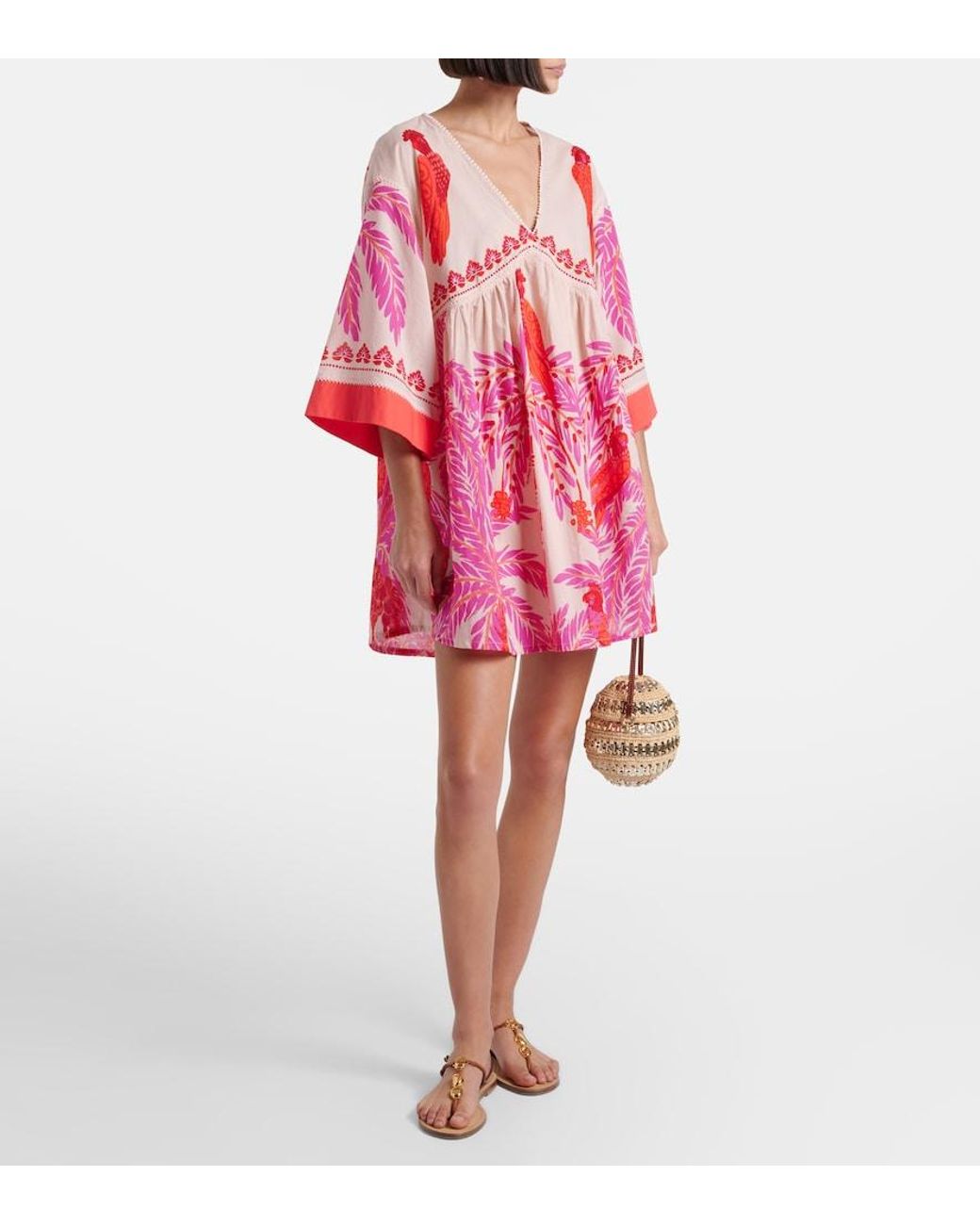 Poupette Pink Mahault Printed Cotton Minidress