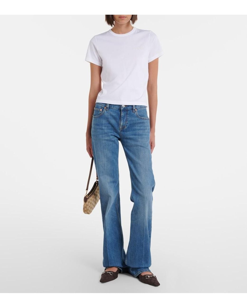 Gucci Brown Vittoria Gg Canvas Ballet Flats