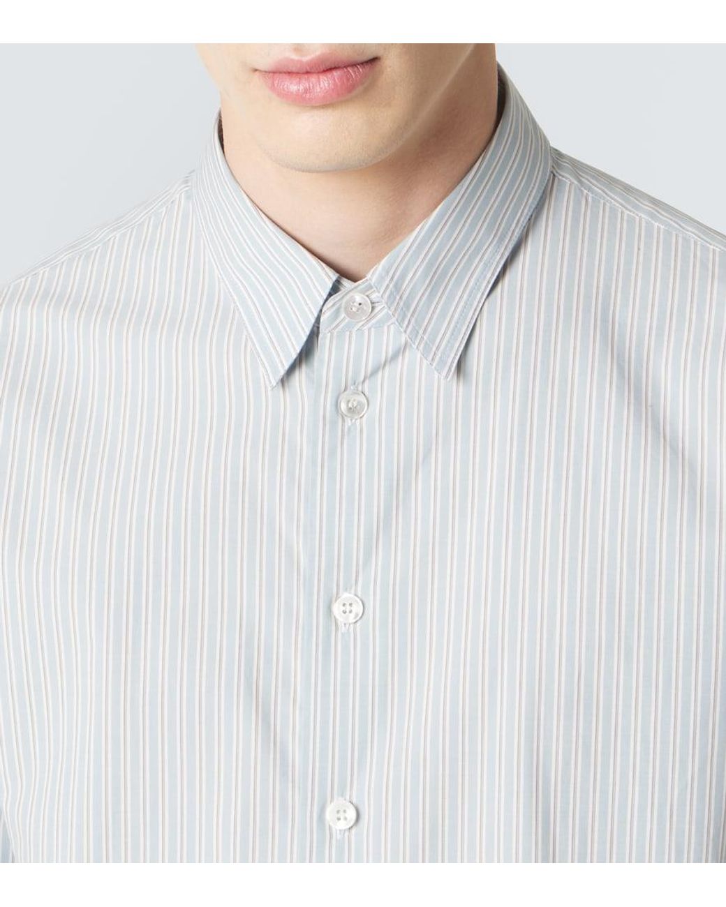 Giorgio Armani White Archivio Striped Cotton Shirt for men