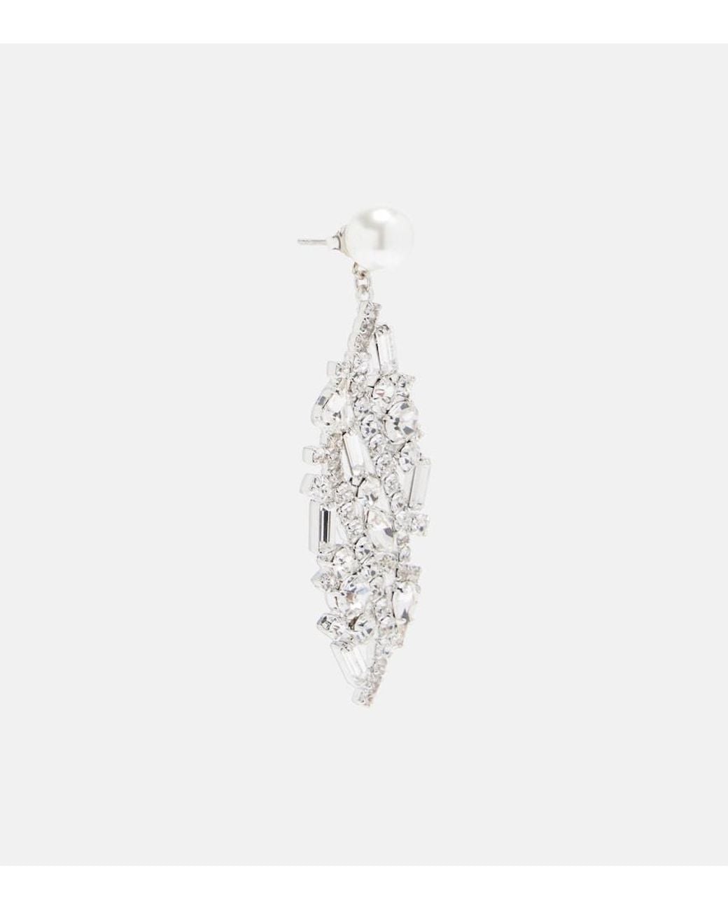 Magda Butrym White Embellished Earrings