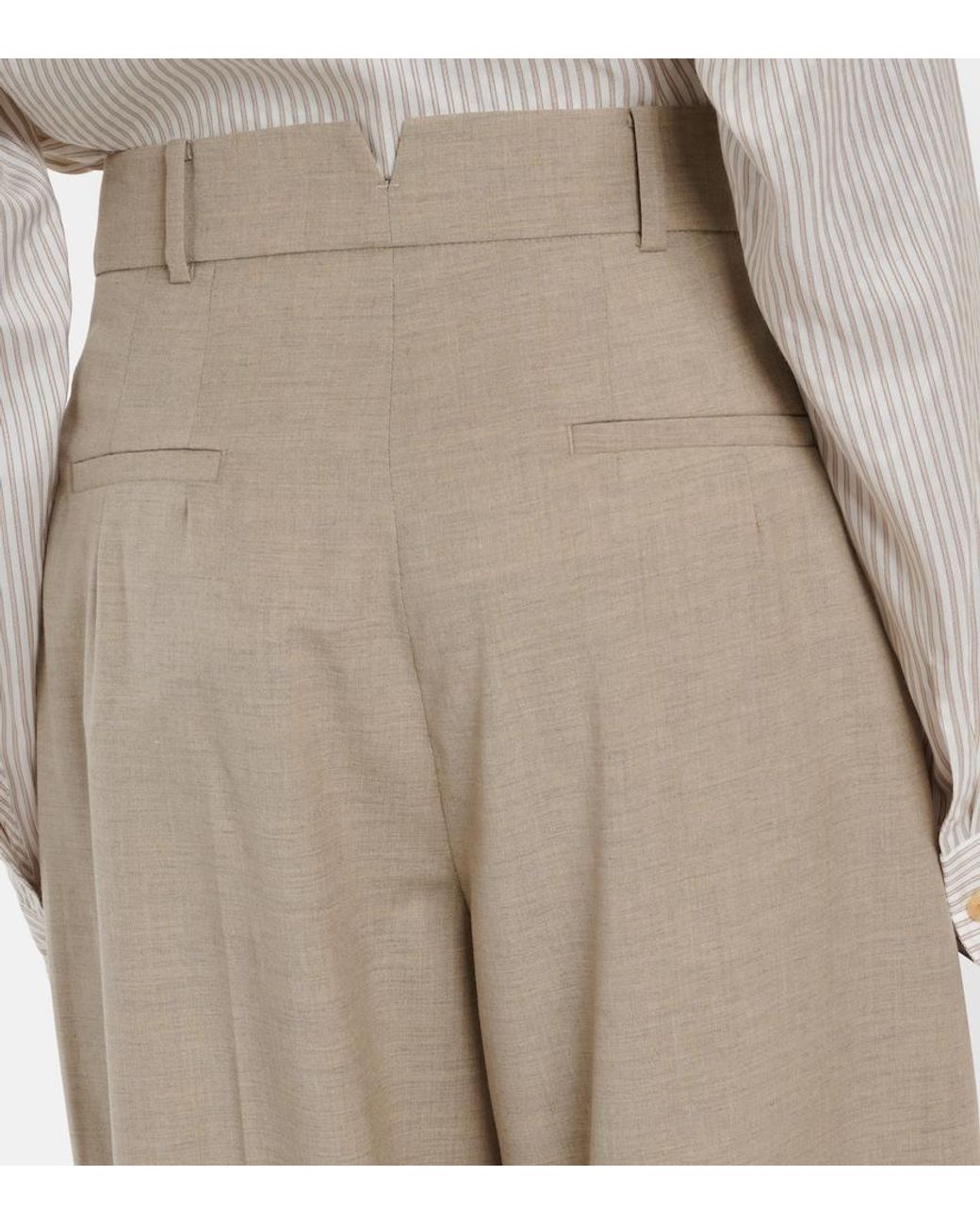Frankie Shop Natural Gelso Wide-Leg Pants