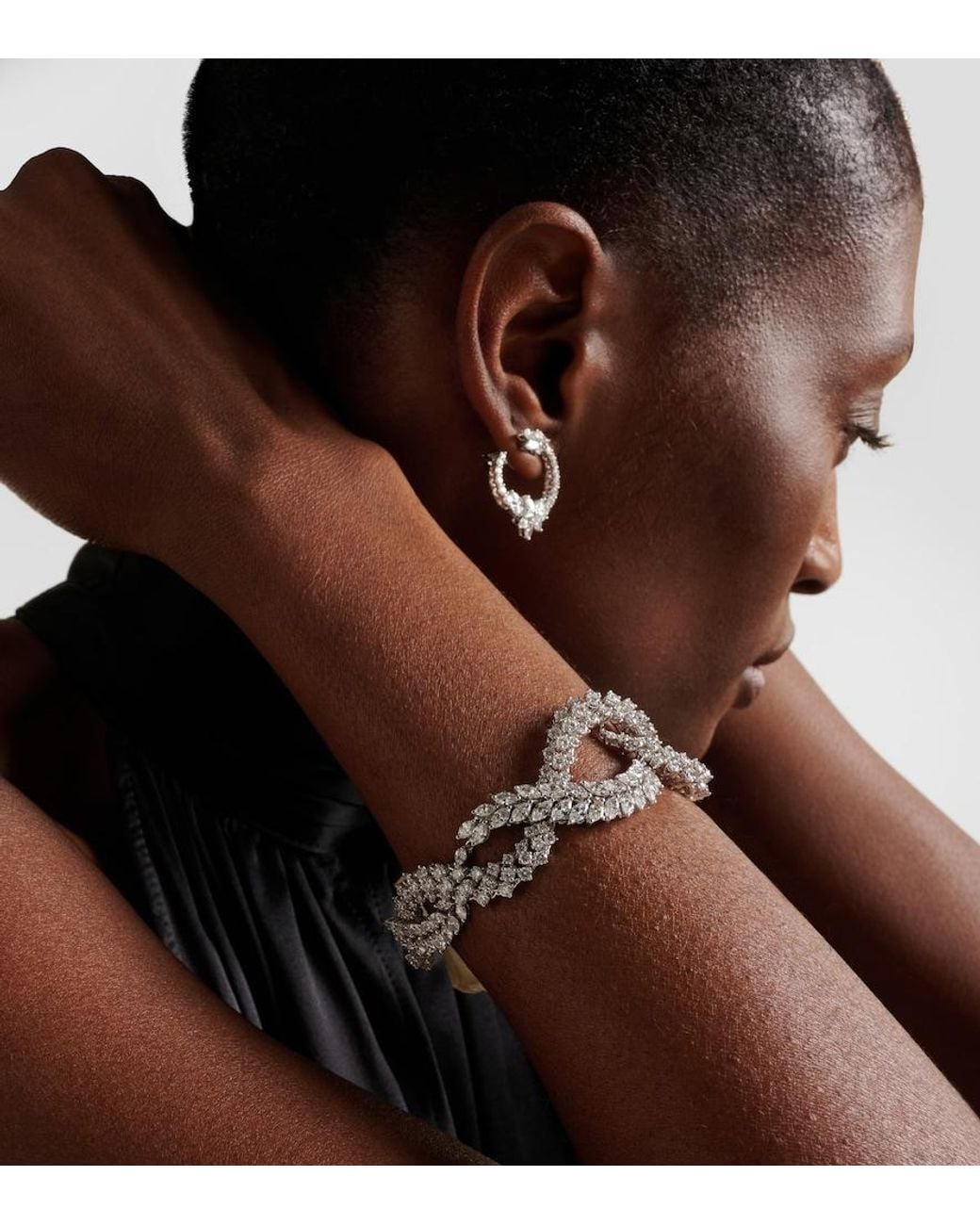 YEPREM Metallic Y-Couture 18Kt Bracelet With Diamonds