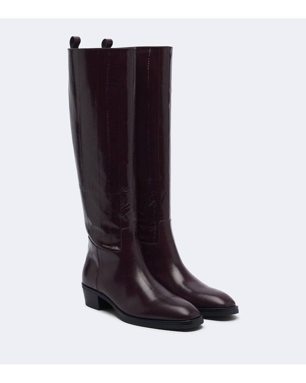 Jimmy Choo Blue Mave Leather Knee-High Boots