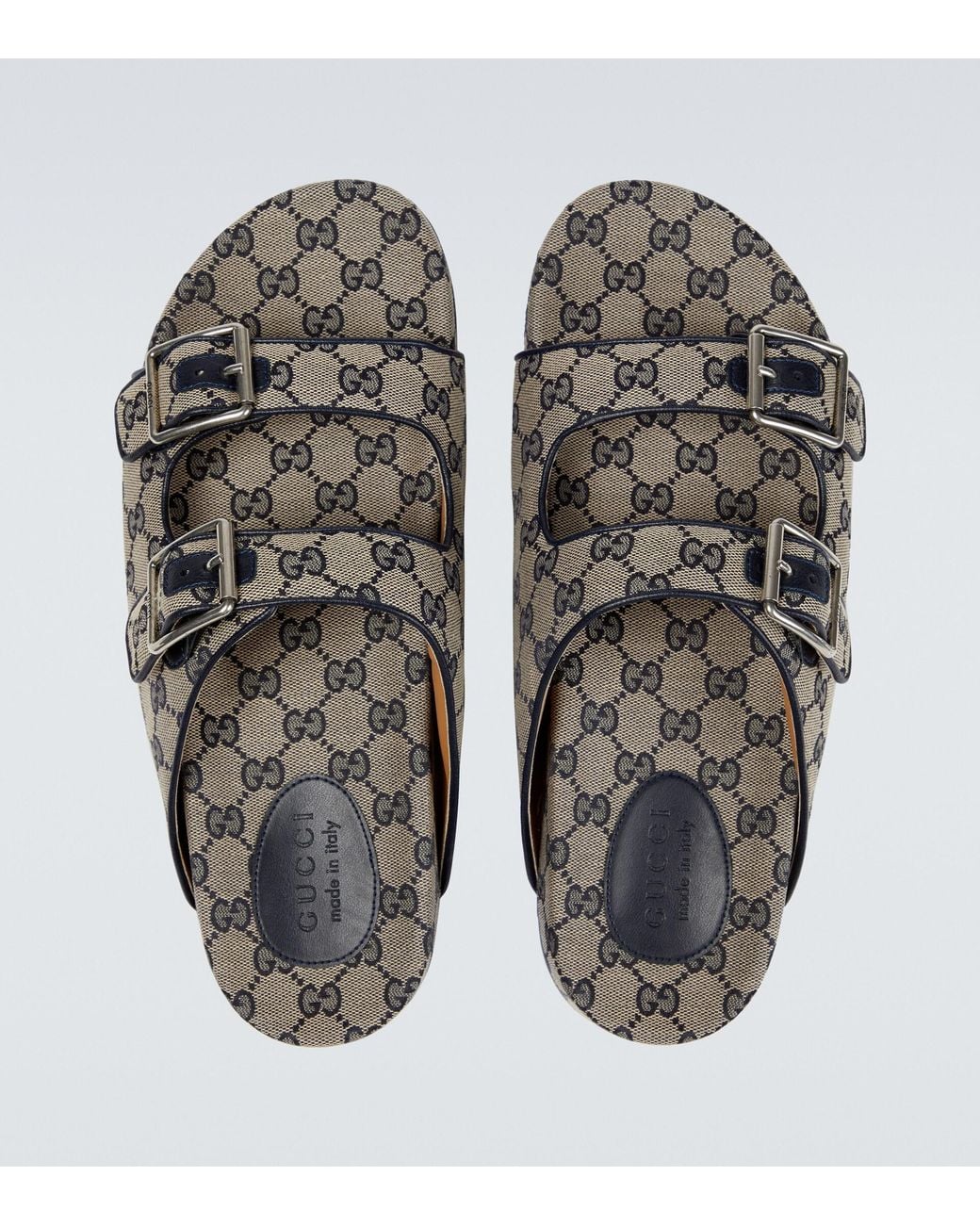 Gucci GG Canvas Sandals in Natural for Men | Lyst