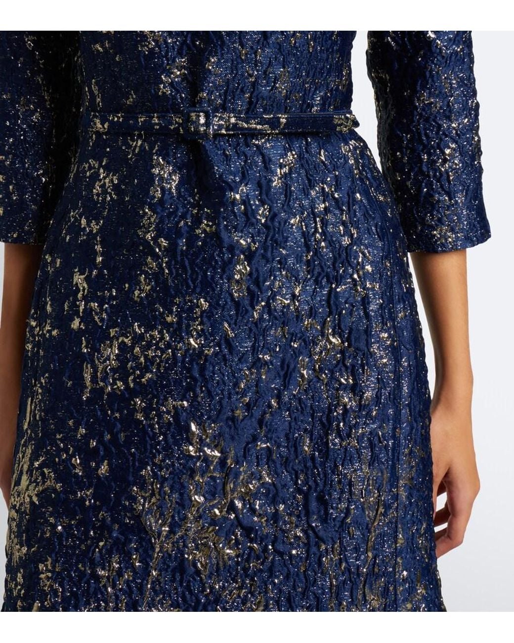 Jonathan Simkhai Blue Claravelle Belted Jacquard Cocktail Dress