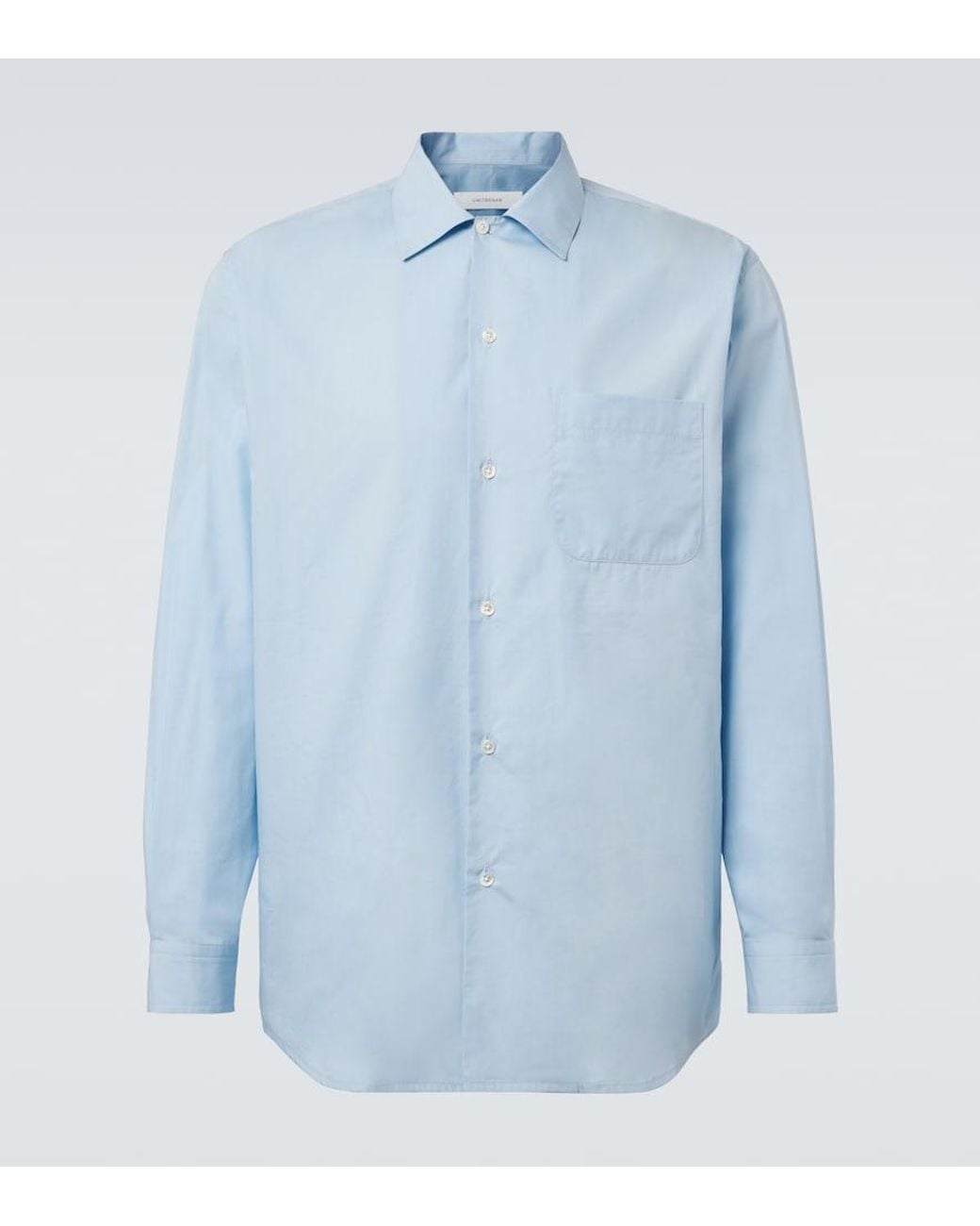 Umit Benan Blue Weekend Cotton Poplin Shirt for men