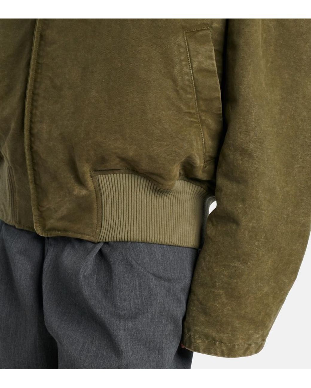 J.W. Anderson Green Oversized Cotton Bomber Jacket