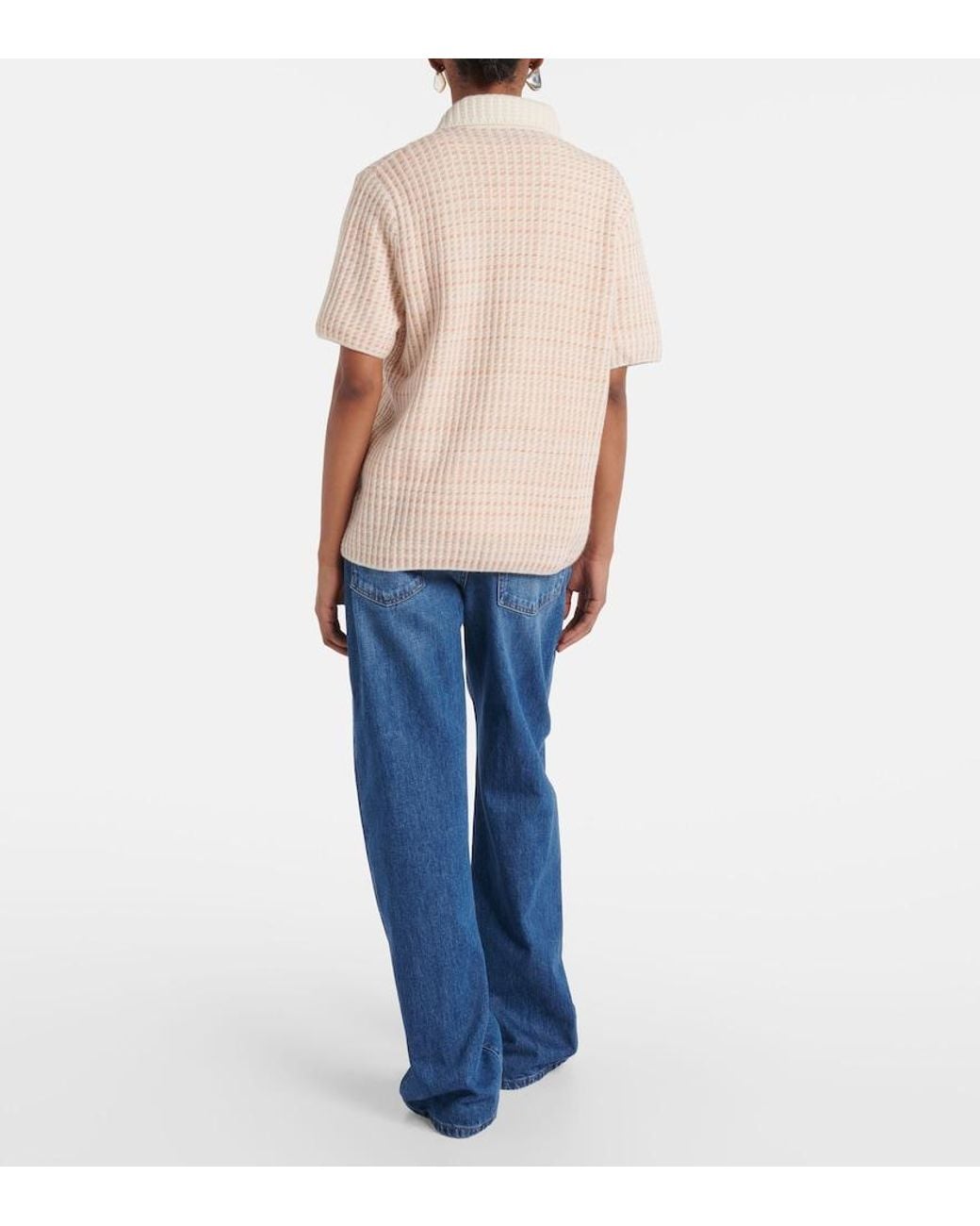 God's True Cashmere Natural Noble Ribbed-Knit Cashmere Shirt
