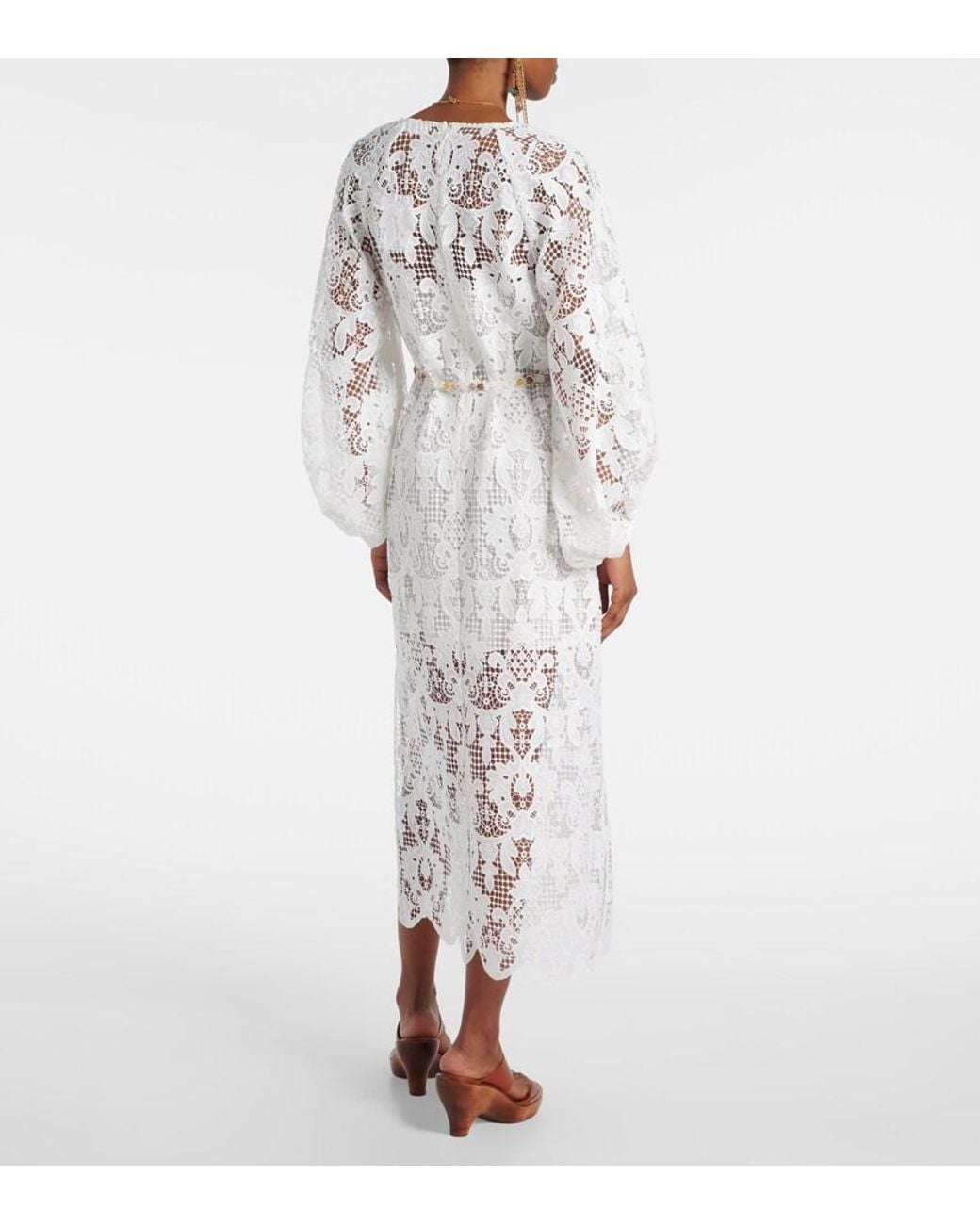 Zimmermann White Coco Lace Midi Dress