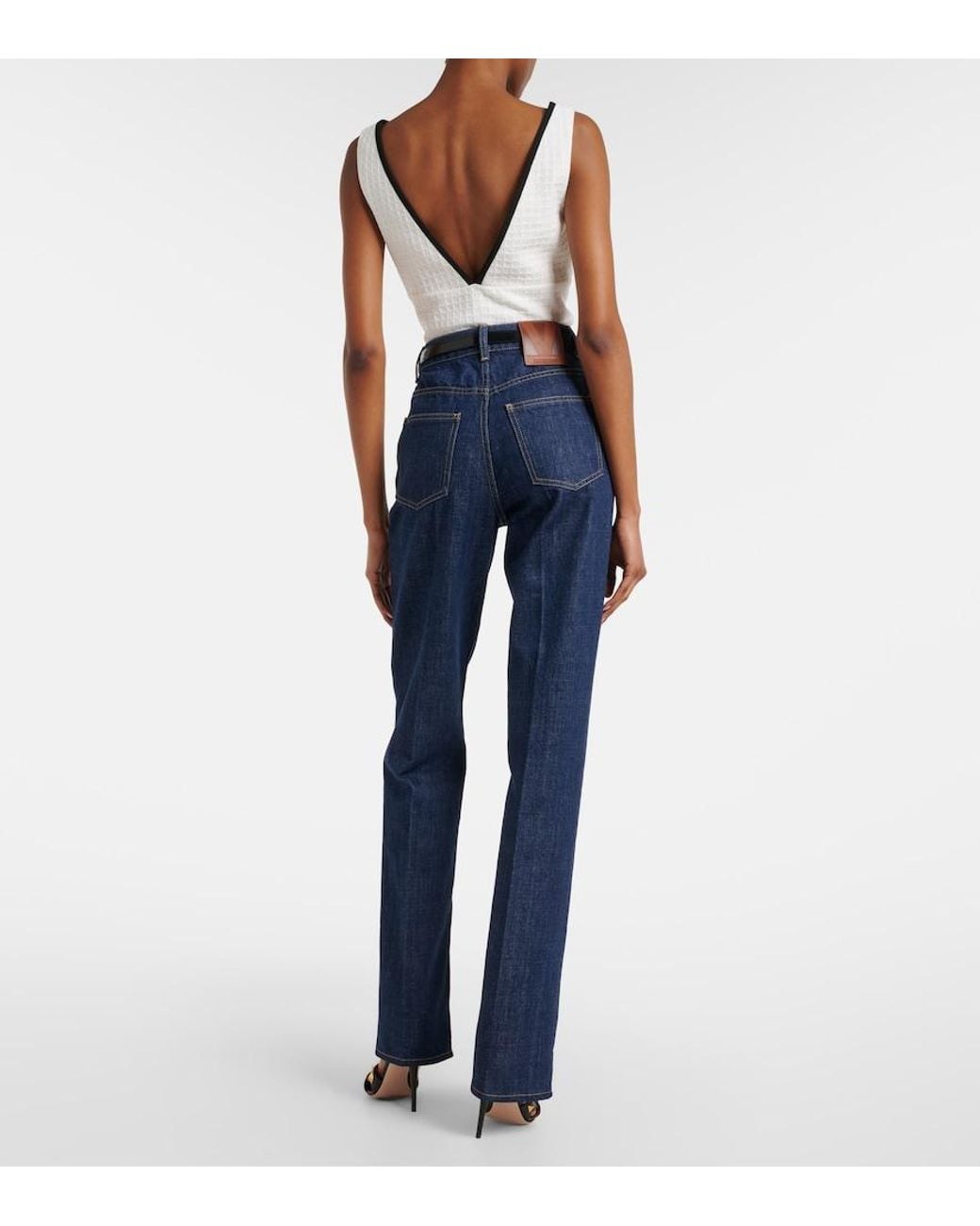 Valentino Garavani Blue High-Rise Straight Jeans
